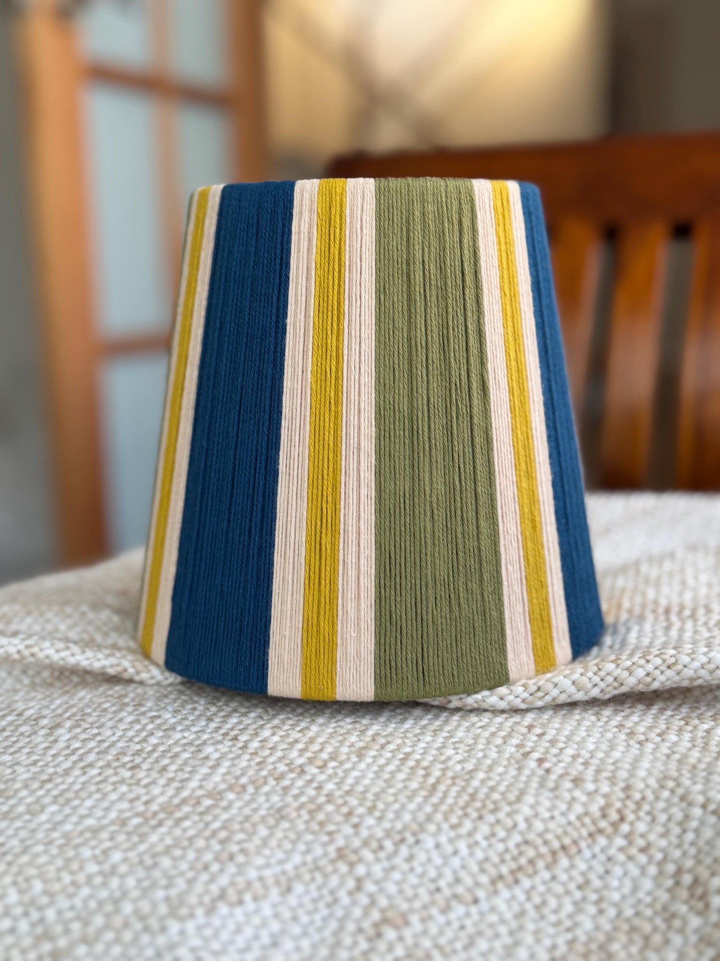 Handwoven, Yarn wrapped, 100% cotton yarn String Lampshade