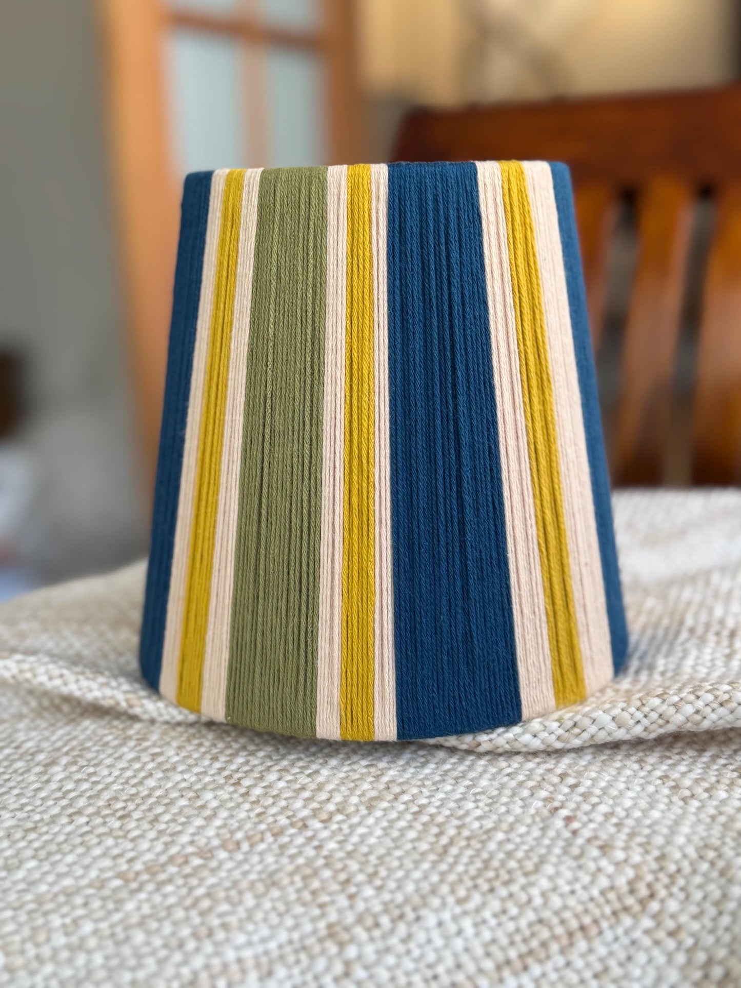 Handwoven, Yarn wrapped, 100% cotton yarn String Lampshade